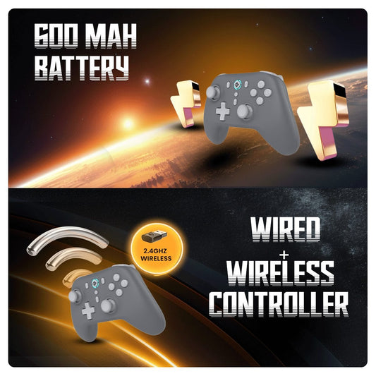 Cosmic Byte Blitz Wireless Plus Wired Grey Game Controller