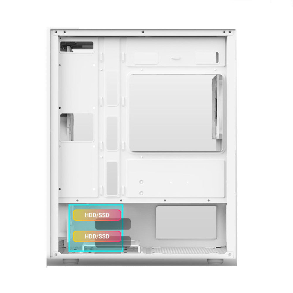 Ant Esports 205 Mini 6F Mid Tower Gaming Cabinet - White