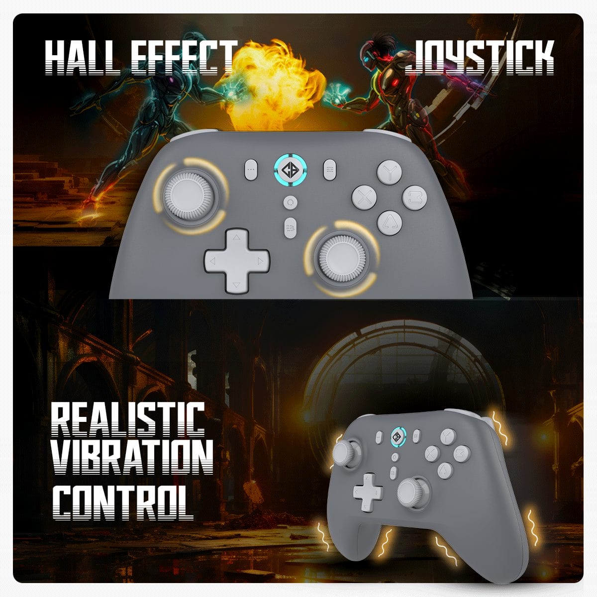 Cosmic Byte Blitz Wireless Plus Wired Grey Game Controller