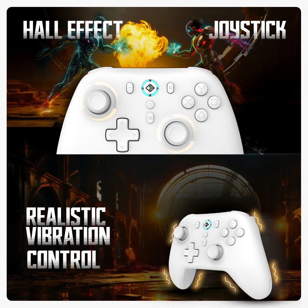 Cosmic Byte Blitz Wireless Plus Wired White Game Controller