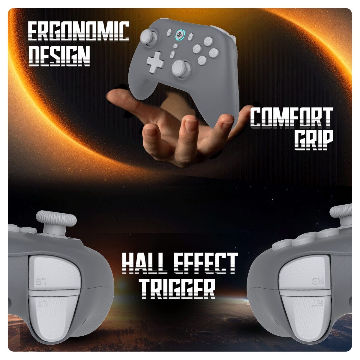 Cosmic Byte Blitz Wireless Plus Wired Grey Game Controller