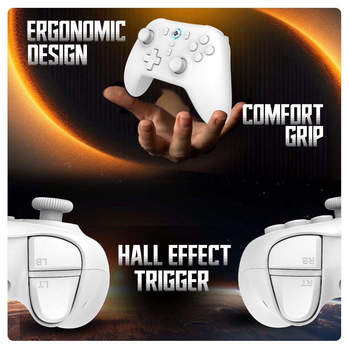 Cosmic Byte Blitz Wireless Plus Wired White Game Controller