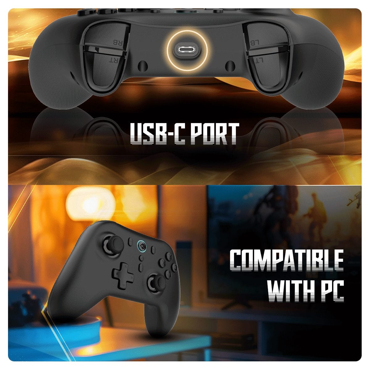 Cosmic Byte Blitz Wireless Plus Wired Black Game Controller
