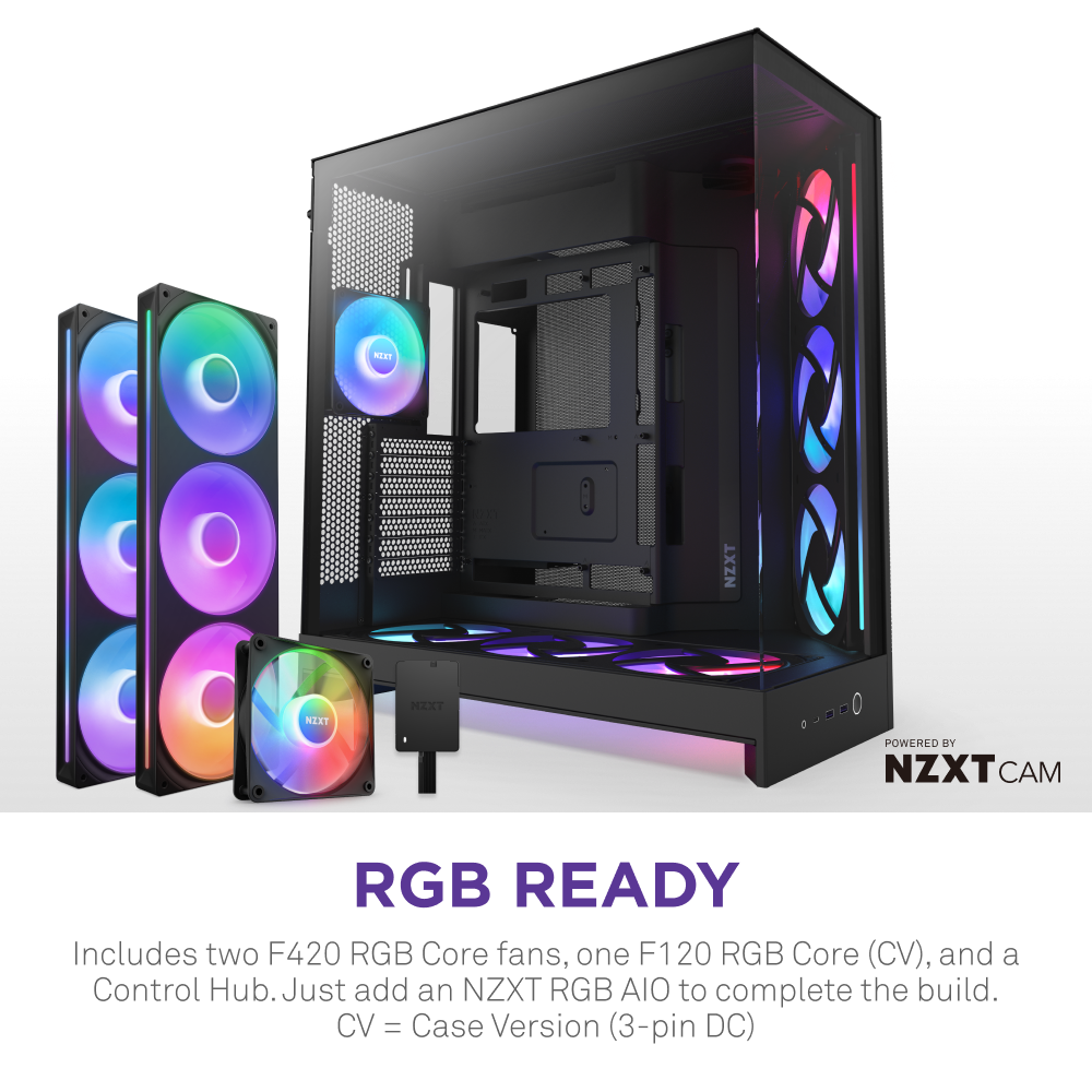 NZXT H9 Flow RGB Plus 2025 Edition E-ATX Mid Tower Case