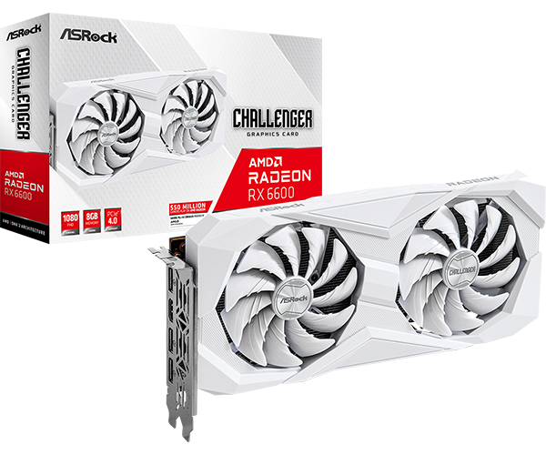 ASRock AMD Radeon RX 6600 Challenger White 8GB GDDR6