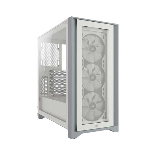 Corsair iCUE 4000X RGB Tempered Glass Mid-Tower ATX Case - White