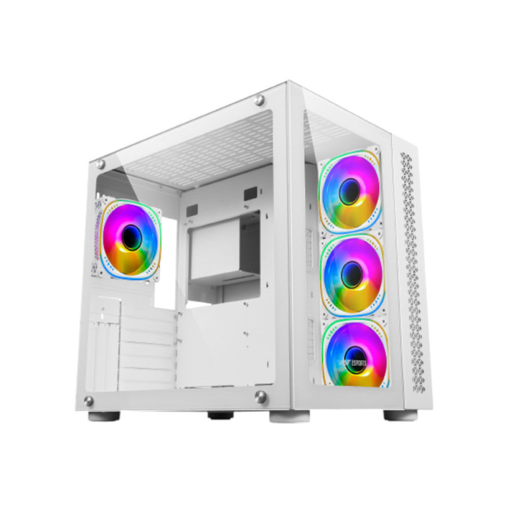 Ant Esports Crystal ARGB (E-ATX) Mid Tower Gaming Cabinet - White