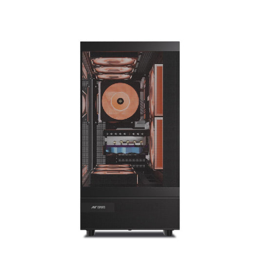 Ant Esports Crystal X6 Mid Tower Gaming Cabinet with Type-C - Black