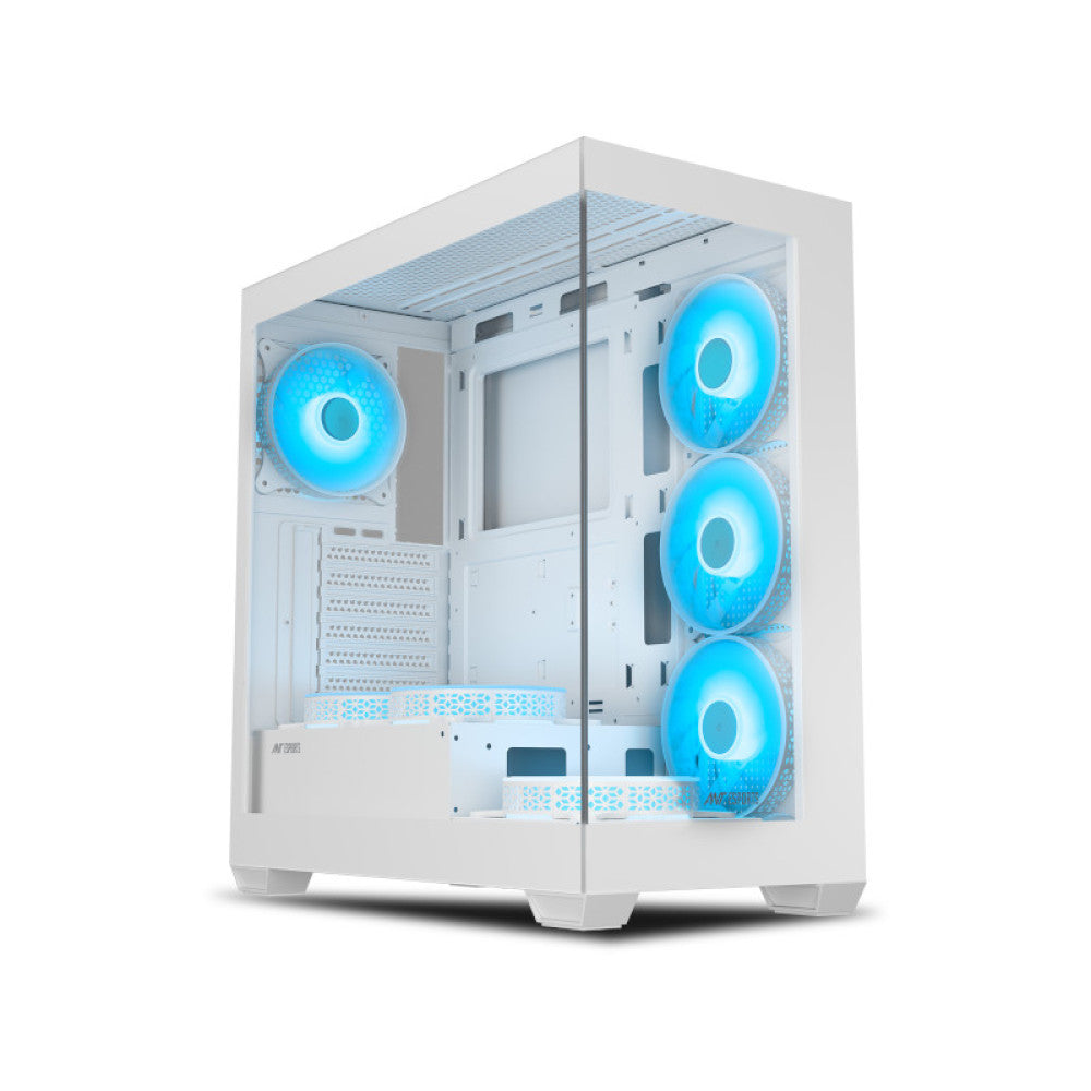 Ant Esports Crystal X7 Mid Tower Gaming Cabinet with Type-C - White