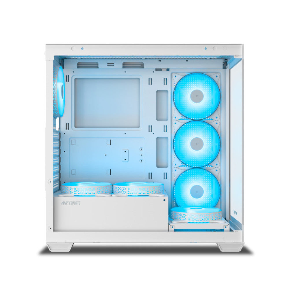 Ant Esports Crystal X7 Mid Tower Gaming Cabinet with Type-C - White