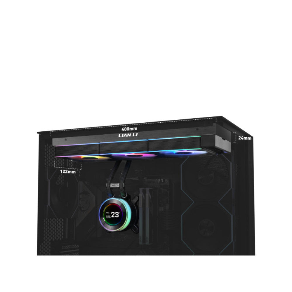 Lian Li Hydroshift II LCD-C 360CL Liquid CPU Cooler - Black