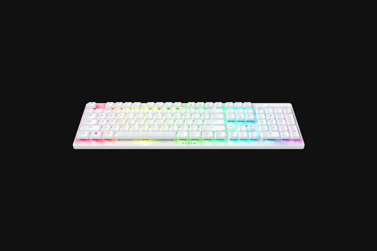 Razer DeathStalker V2 Pro Wireless Gaming Keyboard Low-Profile Clicky Optical Purple Switches (White)