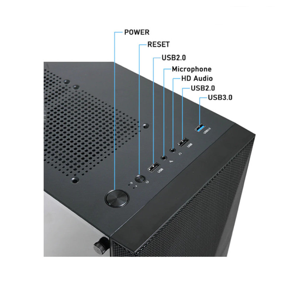 Ant Esports ICE-100 (ATX) Mid Tower Gaming Cabinet - Black