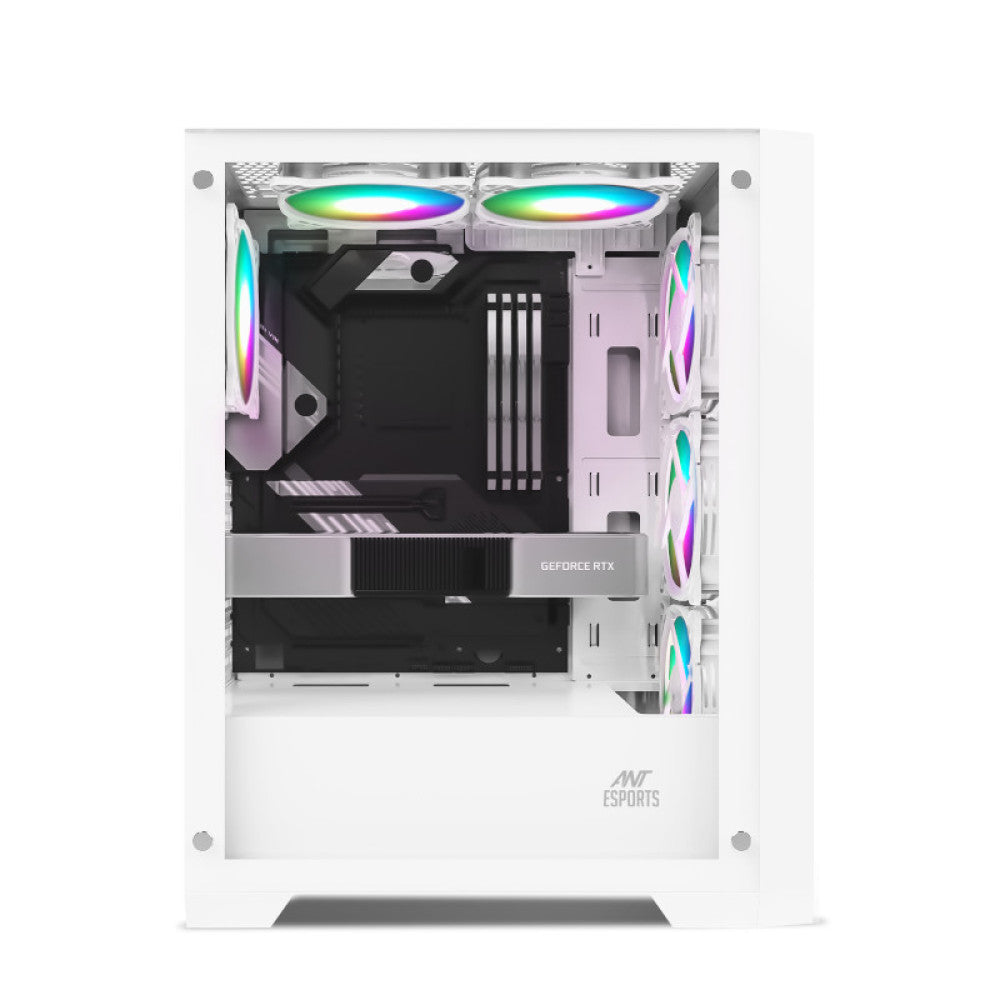 Ant Esports ICE-170TG (ATX) Mid Tower Gaming Cabinet - White
