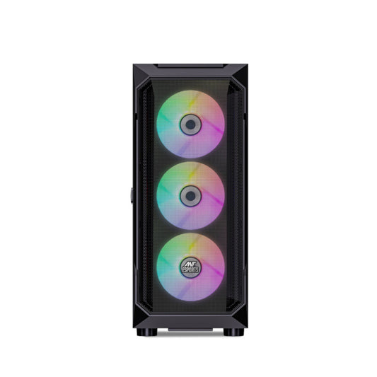 Ant Esports ICE-410TG ARGB (E-ATX) Mid Tower Gaming Cabinet - Black