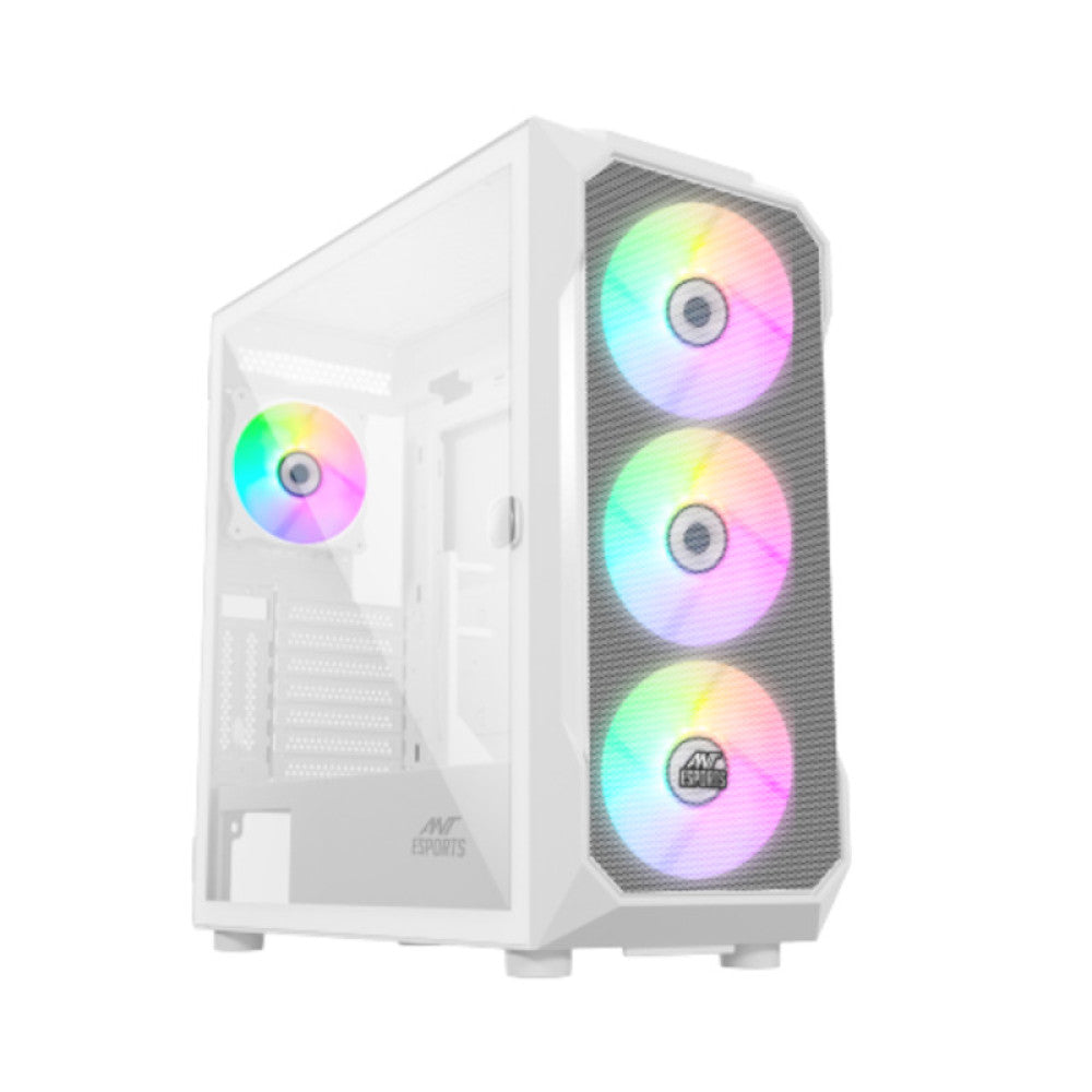 Ant Esports ICE-410TG ARGB (E-ATX) Mid Tower Gaming Cabinet - White