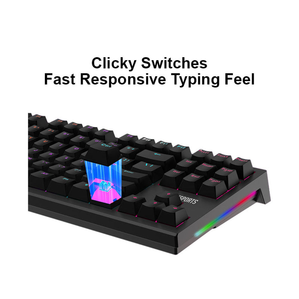 Ant Esports MK1800 TKL Mechanical Backlit Gaming Keyboard - Black