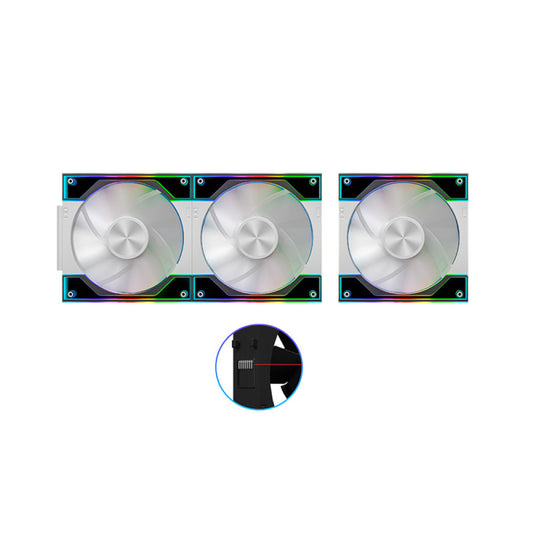 Ant Esports Quartzflow 120mm 3 in 1 ARGB Case Fan Kit – White