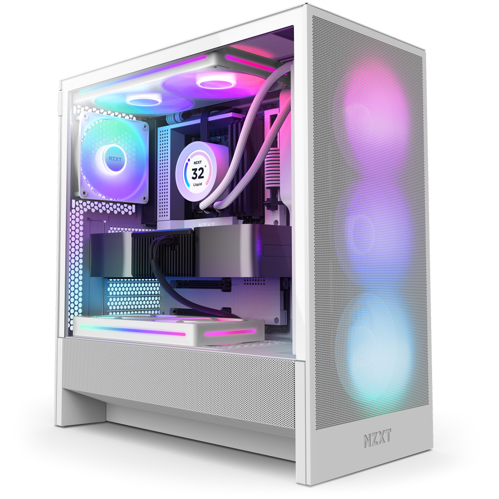 NZXT H5 Flow RGB 2024 Edition E-ATX White Mid Tower Case
