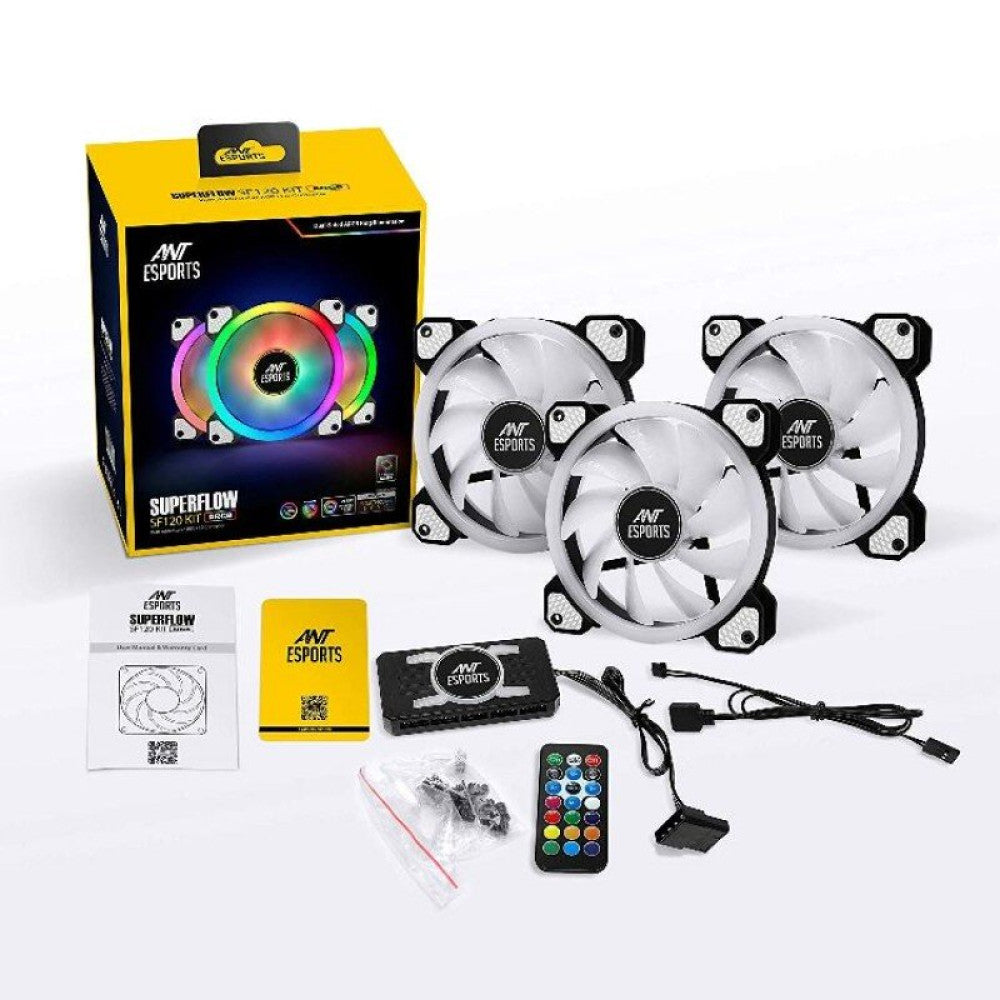 Ant Esports Superflow 120 ARGB 120mm Case Fan (3-pack)