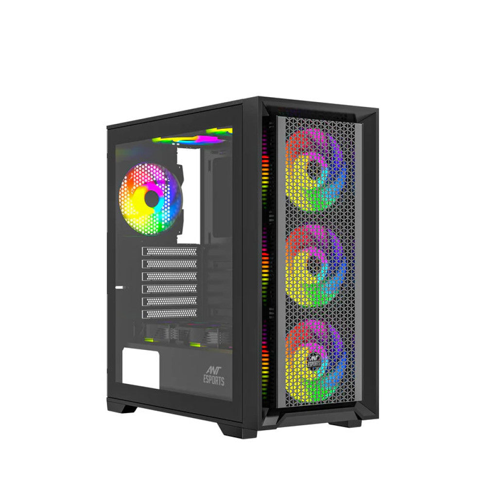 Ant Esports SX7 (ATX) Mid Tower Gaming Cabinet - Black