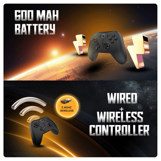 Cosmic Byte Blitz Wireless Plus Wired Black Game Controller