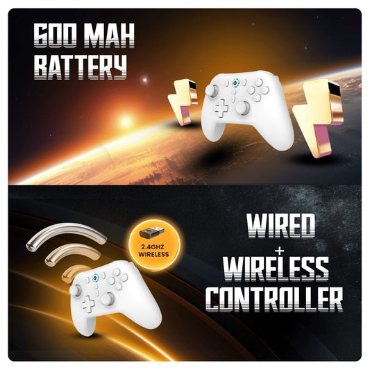 Cosmic Byte Blitz Wireless Plus Wired White Game Controller