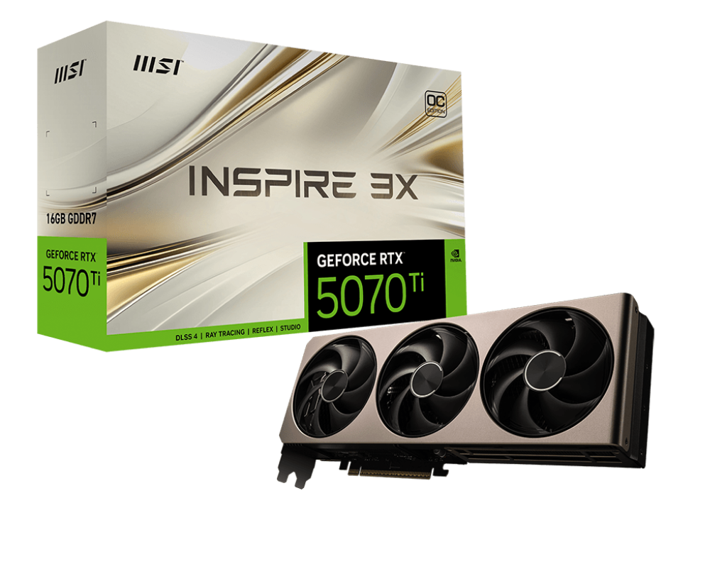 MSI RTX 5070 Ti Inspire 3X OC 16GB GDDR7 Graphics Card