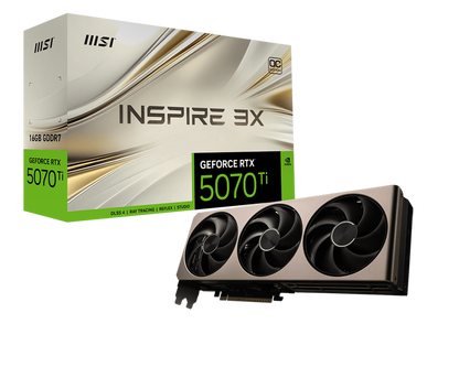 MSI RTX 5070 Ti Inspire 3X OC 16GB GDDR7 Graphics Card