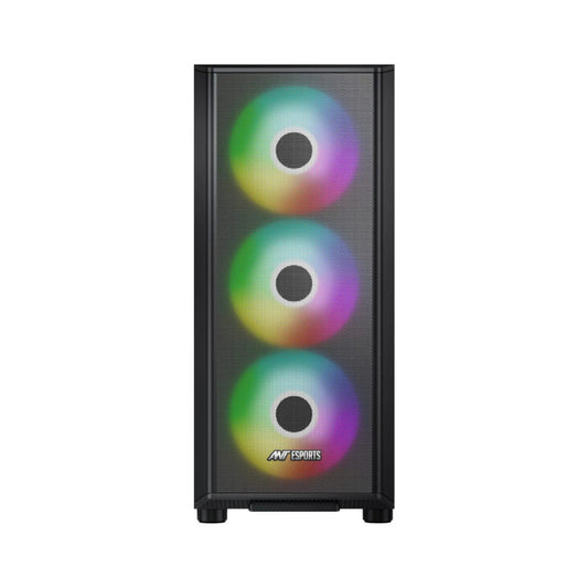 Ant Esports 411 Air ARGB (E-ATX) Mid Tower Gaming Cabinet - Black