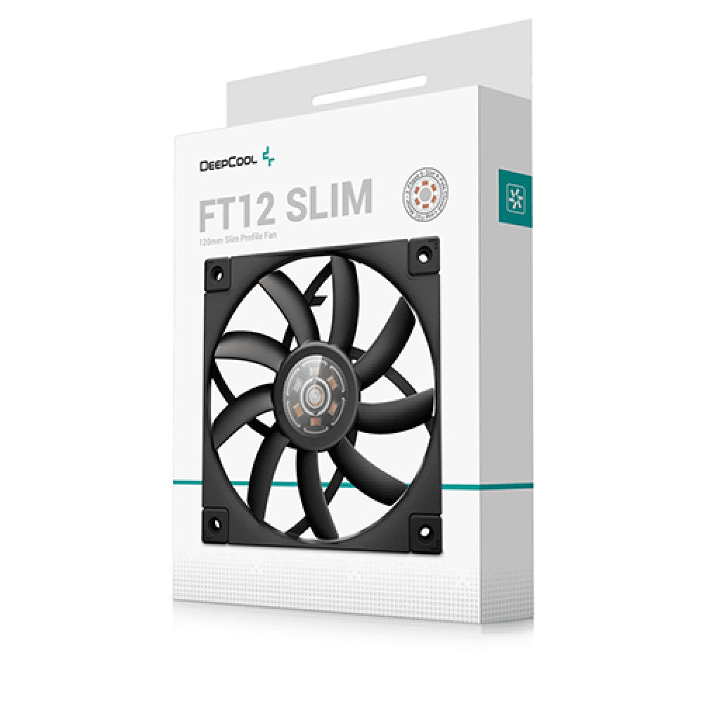 DeepCool FT12 Slim 120mm Single Pack Cabinet Fan - Black