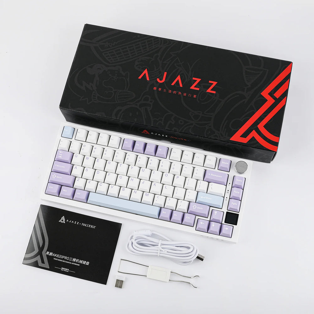 Ajazz AK820 PRO Wireless Mechanical Keyboard - Ajazz Gift Switches (Purple/White/Blue)