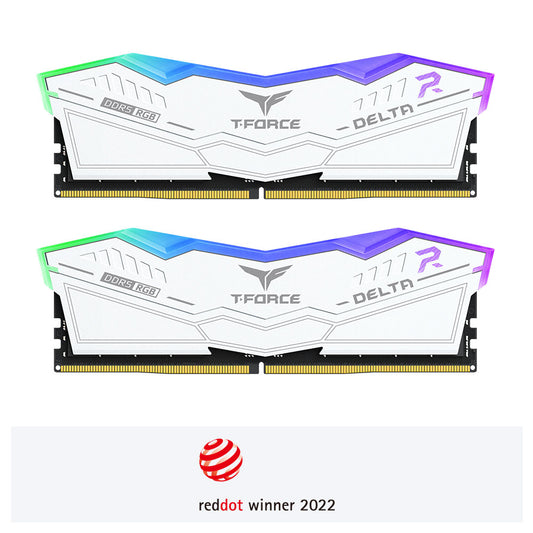 Teamgroup T-Force Delta RGB 32GB (16GBx2) DDR5 6400MHz Desktop RAM (White)