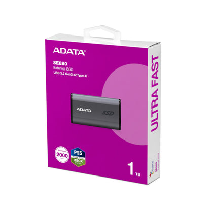 Adata SE880 1TB External Solid State Drive - Titanium Gray