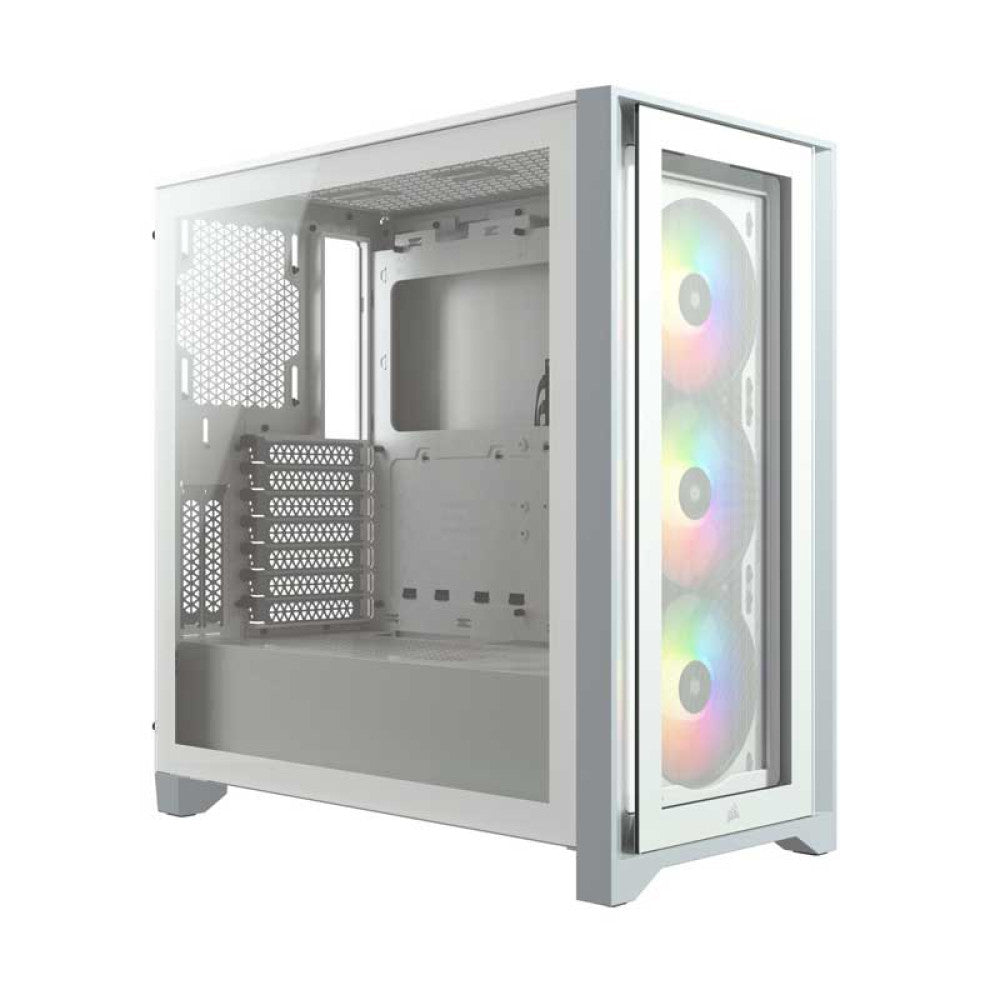 Corsair iCUE 4000X RGB Tempered Glass Mid-Tower ATX Case - White