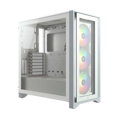 Corsair iCUE 4000X RGB Tempered Glass Mid-Tower ATX Case - White