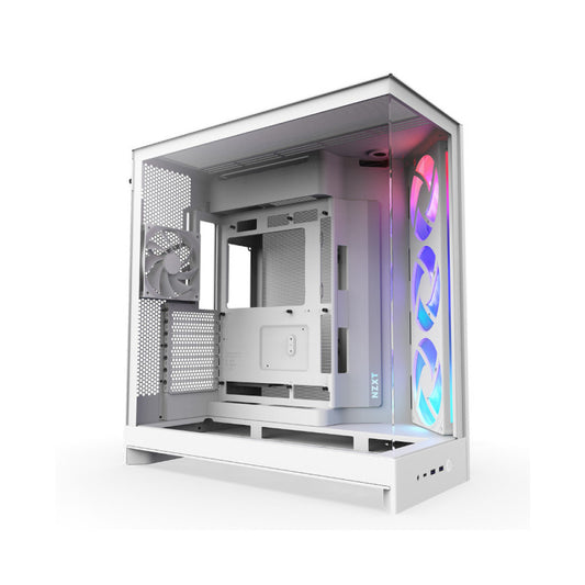 NZXT H9 Flow RGB Mid Tower Cabinet - White