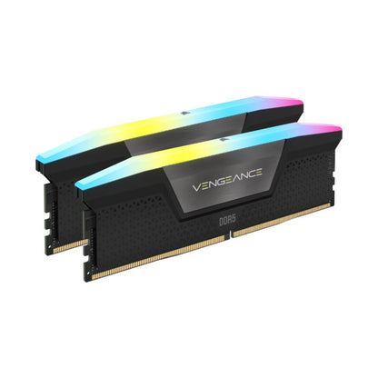 Corsair Vengeance RGB 64GB (32GBX2) DDR5 6000MHz CL40 RAM — Black