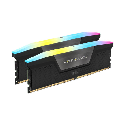 Corsair Vengeance RGB 64GB (32GBX2) DDR5 6000MHz CL40 RAM — Black