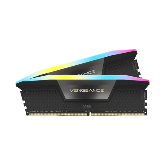 Corsair Vengeance RGB 64GB (32GBX2) DDR5 6000MHz CL40 RAM — Black