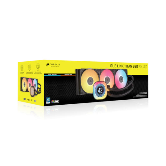Corsair iCUE Link Titan 360 RX LCD AIO Liquid CPU Cooler - Black
