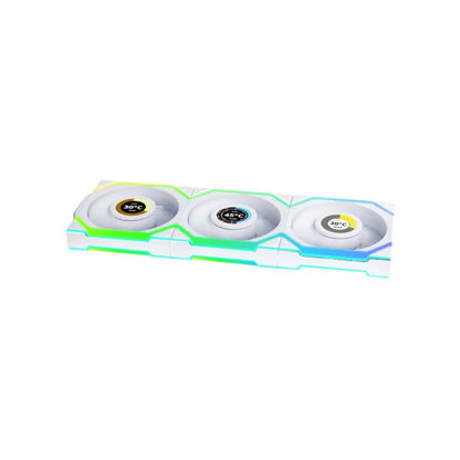 Lian Li Uni Fan SL Wireless LCD 120 Reverse Blade 120mm Case Fan Triple Pack - White