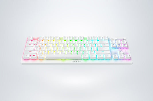 Razer DeathStalker V2 Pro Tenkeyless Wireless Gaming Keyboard Low-Profile Linear Optical Red Switches (White)
