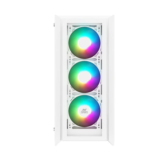 Ant Esports ICE-170TG (ATX) Mid Tower Gaming Cabinet - White