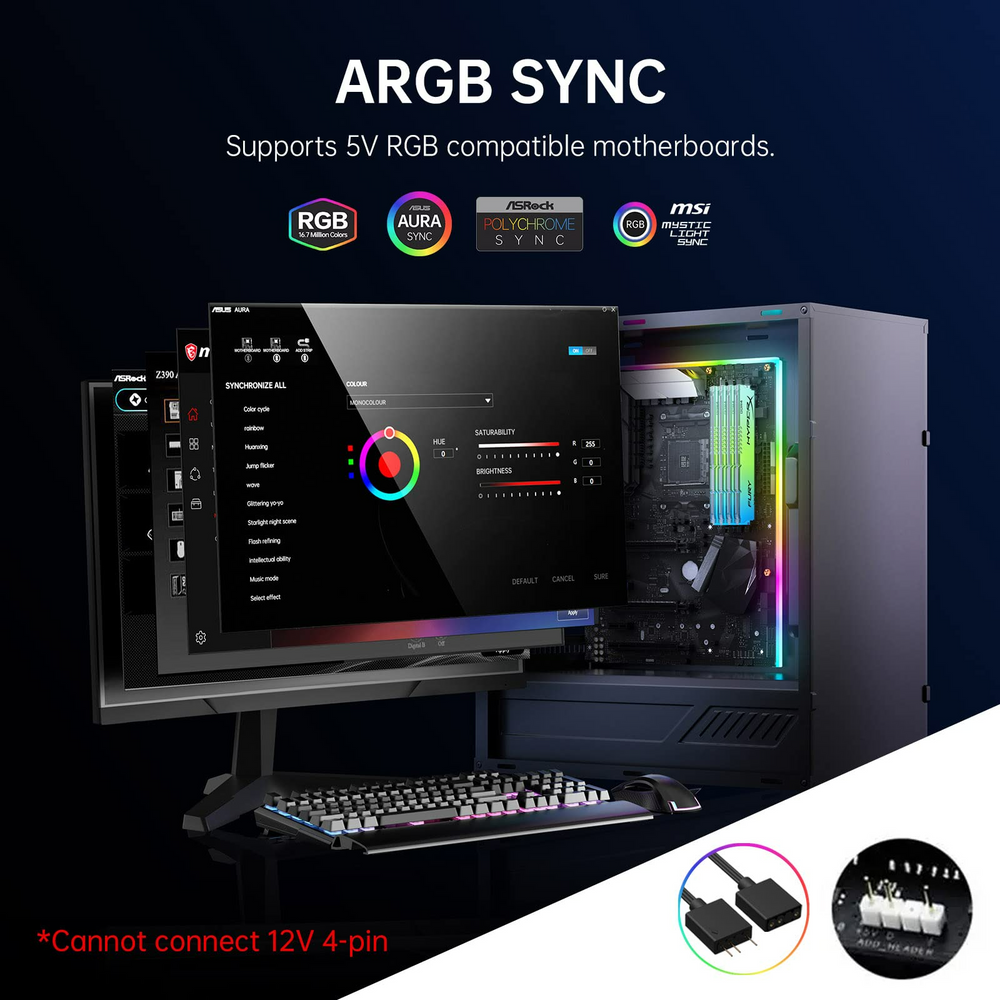 ASIAHORSE LIGHTSABER-X ARGB Light Strip for Motherboard