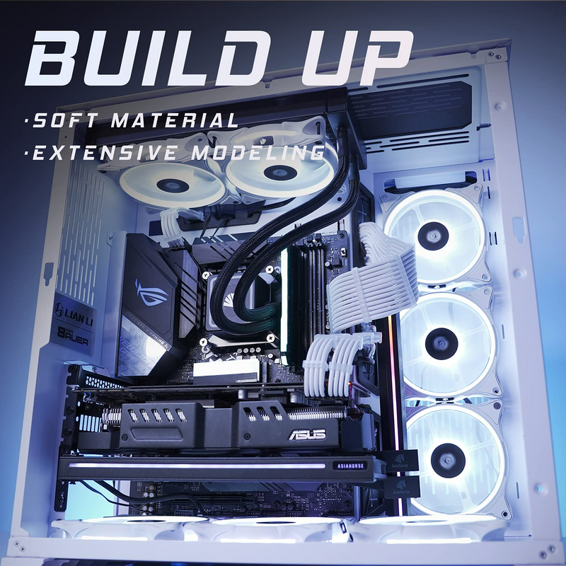 Asiahorse Customization Mod Sleeve Extension Power Supply Cable Kit 18AWG ATX/EPS/8-pin PCI-E/6-pin PCI-E (Black)