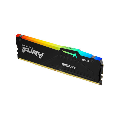 Kingston Fury Beast RGB 16GB (1x16GB) 5200MHz DDR5 CL36 RAM - Black