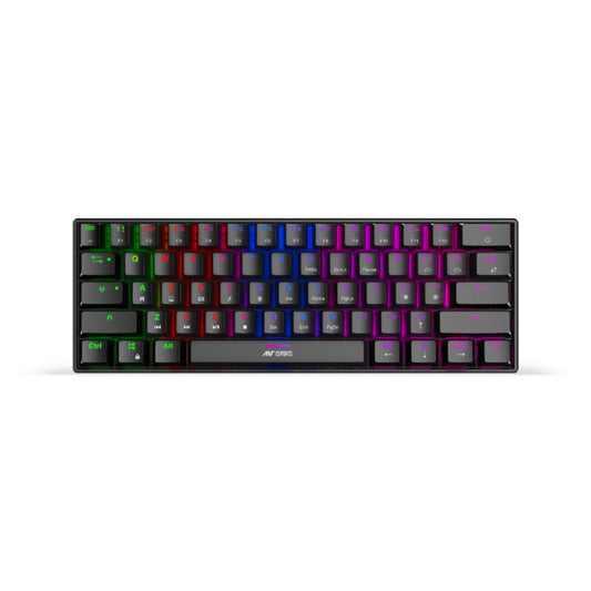Ant Esports MK1300 Mini Wired 60% Mechanical Gaming Keyboard with Blue Switches, Multicolour Backlit