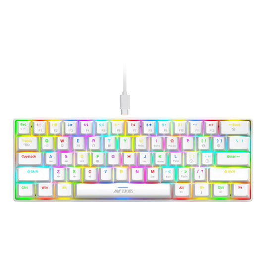 Ant Esports MK1300 V2 60% Mechanical Red Switches Gaming Keyboard - White