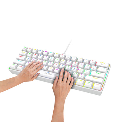 Ant Esports MK1300 V2 60% Mechanical Red Switches Gaming Keyboard - White